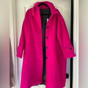 NWT BANANA REPUBLIC | Italian Melton Cocoon Coat | Bright Pink | size Small S